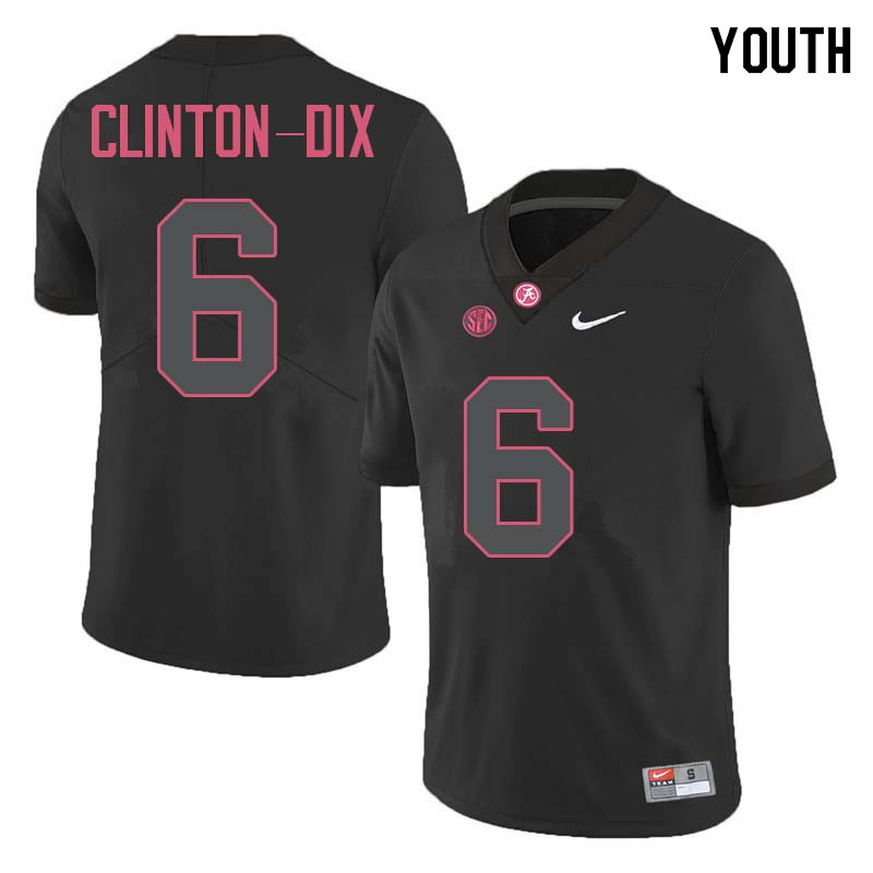 Alabama Crimson Tide Youth Ha Ha Clinton-Dix #6 Black NCAA Nike Authentic Stitched College Football Jersey YL16U20AX